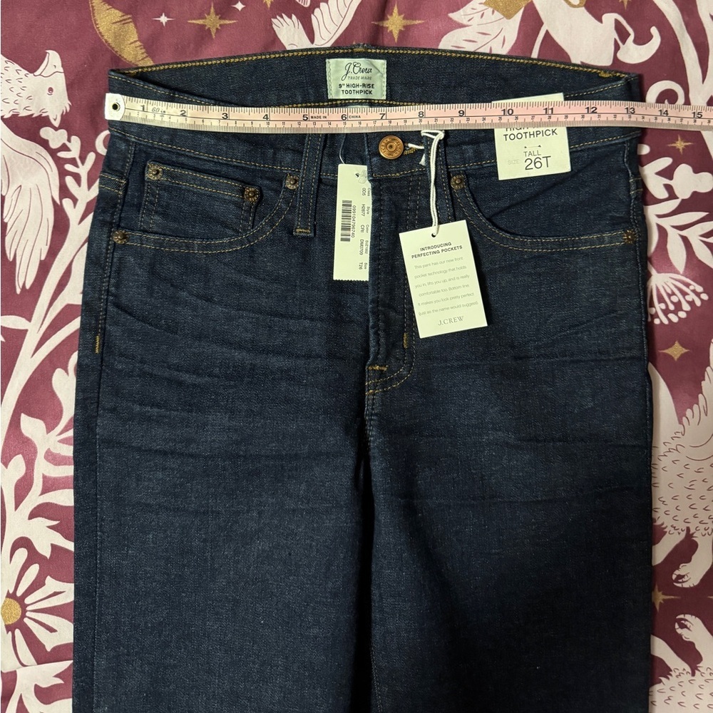NWT J. Crew Women’s Toothpick Jeans 26 Tall - Classic Wash - Picture 5 of 6